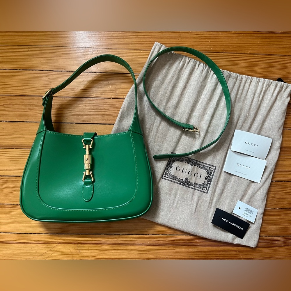 GUCCI Jackie 1961 small leather shoulder bag in green